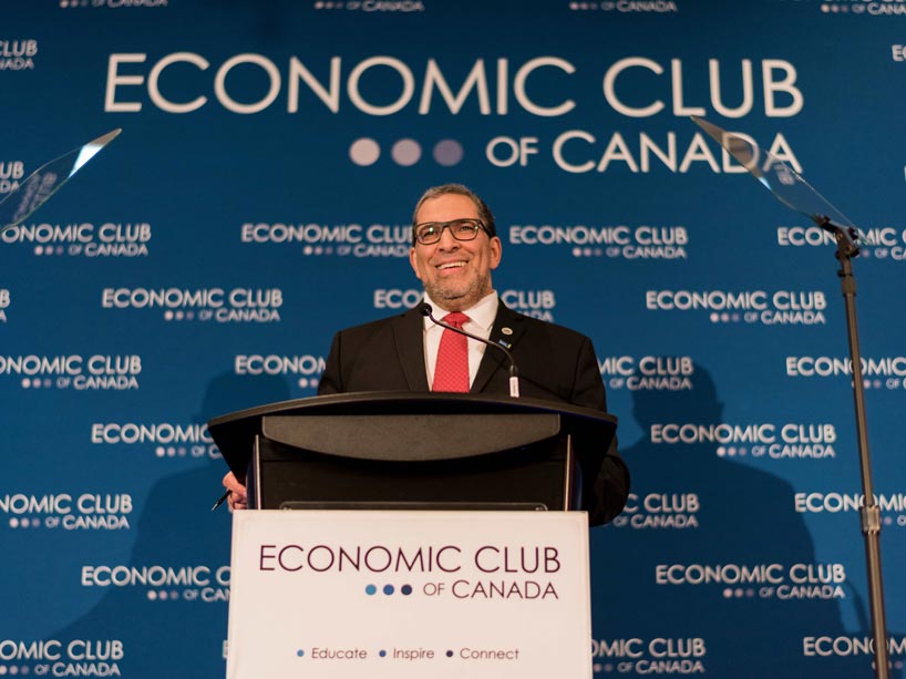 Mohamed Lachemi speaking at Economic Club
