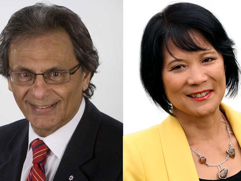 From left: Haroon Siddiqui and Olivia Chow