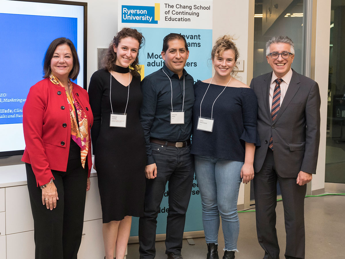 From left: Marie Bountrogianni, Katlynn Sverko, Mauricio Meza, Kaela Malozewski, Michael Benarroch