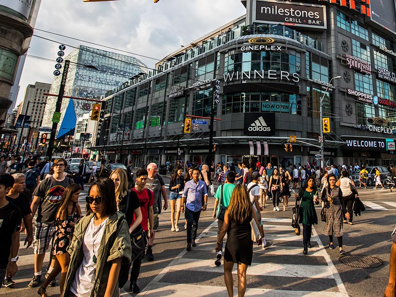 People at Yonge-Dundas Square
