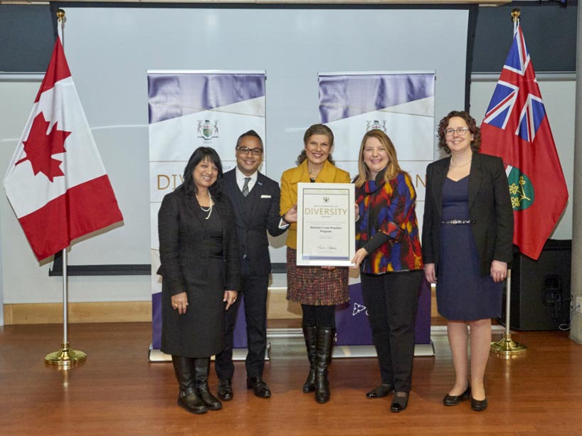 Law Practice Program recipients accepting an award