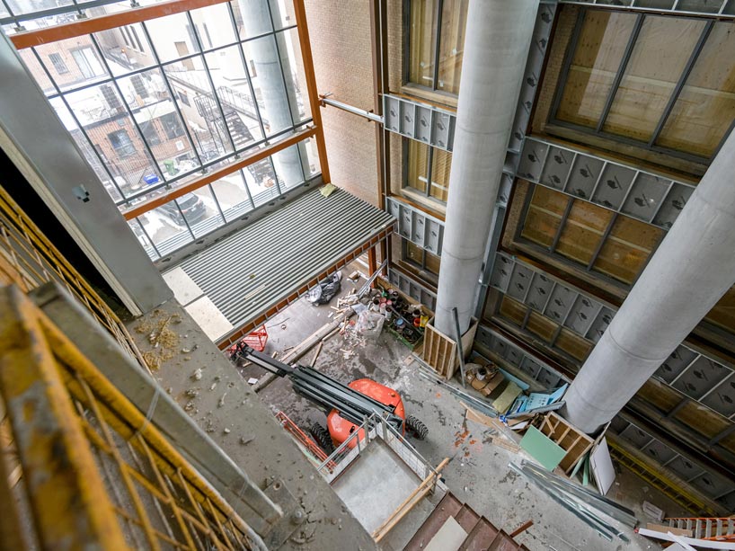 Natural light from both east and west illuminates the atrium