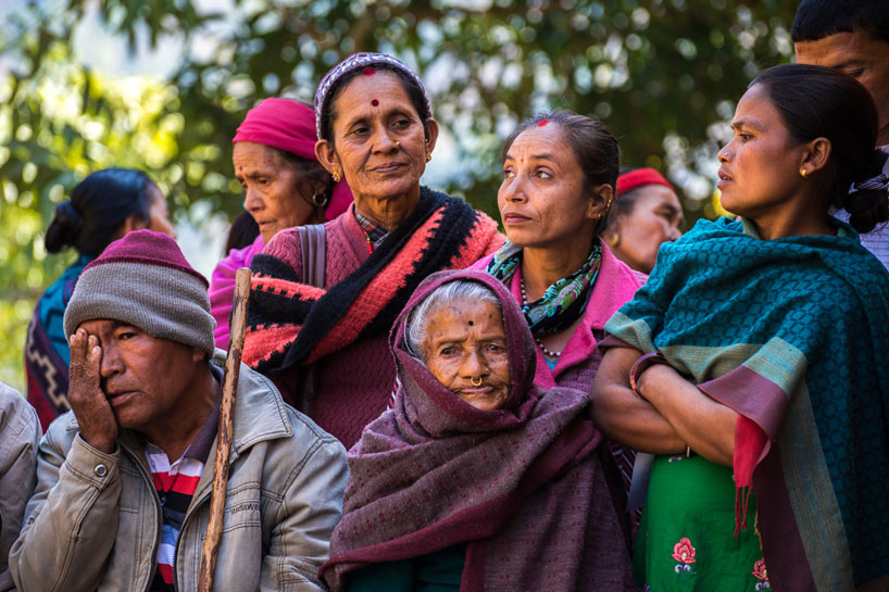 Queue of people waiting for medical treatment in Nepal