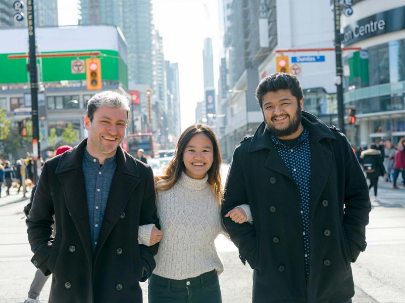 From left: Brock Dishart, Linh Tran and Robin Ghosh