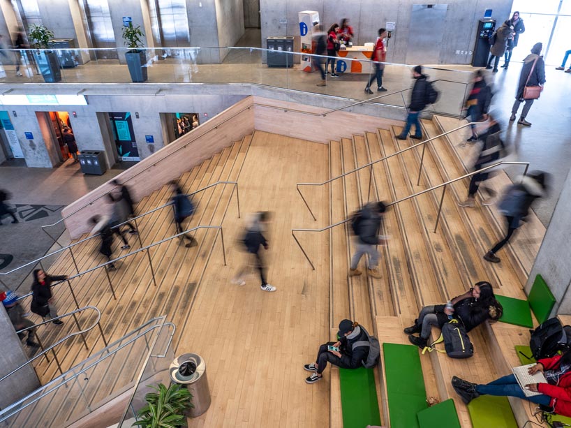 Students walking and hanging out in the Student Learning Centre