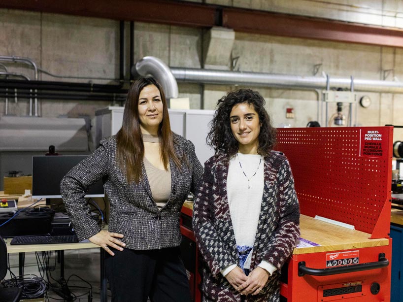 Habiba Bougherara, left, and postdoctoral fellow Sylvie Antoun