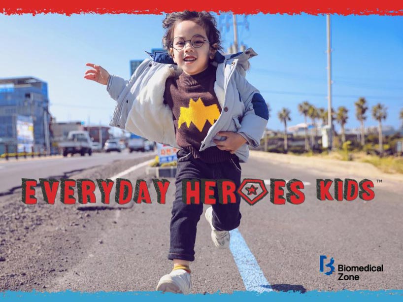 Child is running and jumping in play.