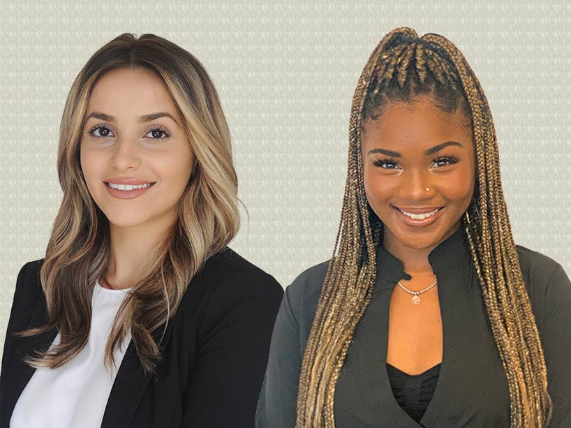 Students Mryam Sarkis (left) and Shanté Brown, who both received financial awards, begin their studies at Ryerson Law this fall.