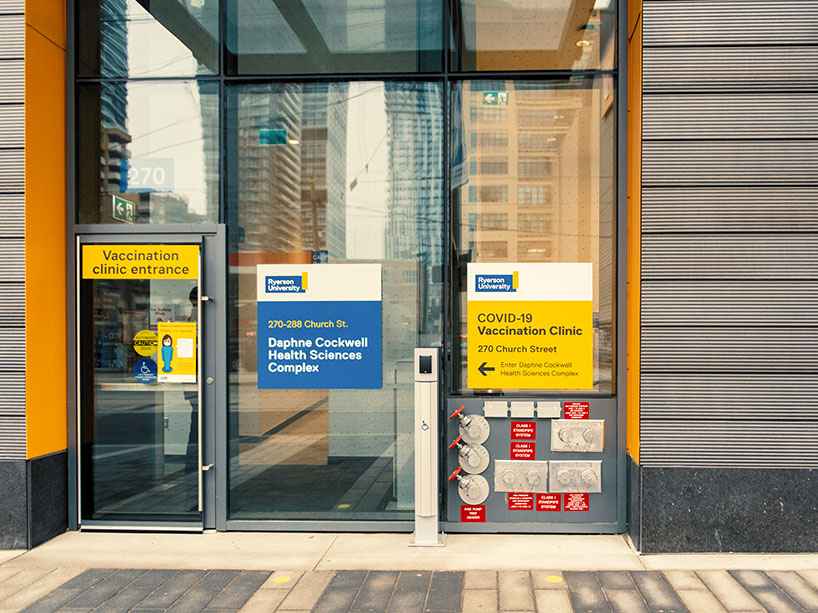 The south entrance of Ryerson’s Daphne Cockwell Health Sciences Complex