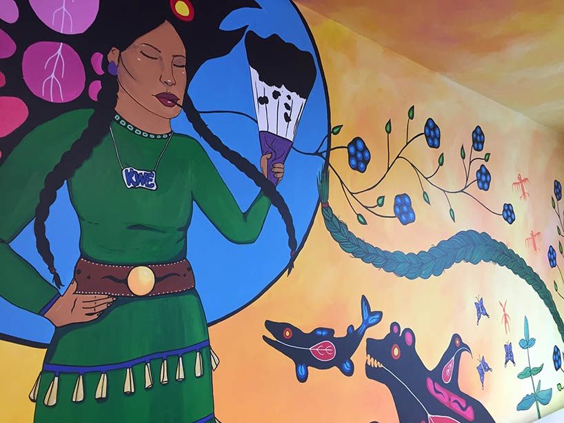 A photo of a mural by artist Chief Lady Bird.