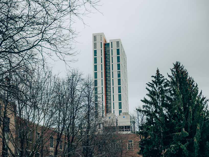 The campus during the winter.