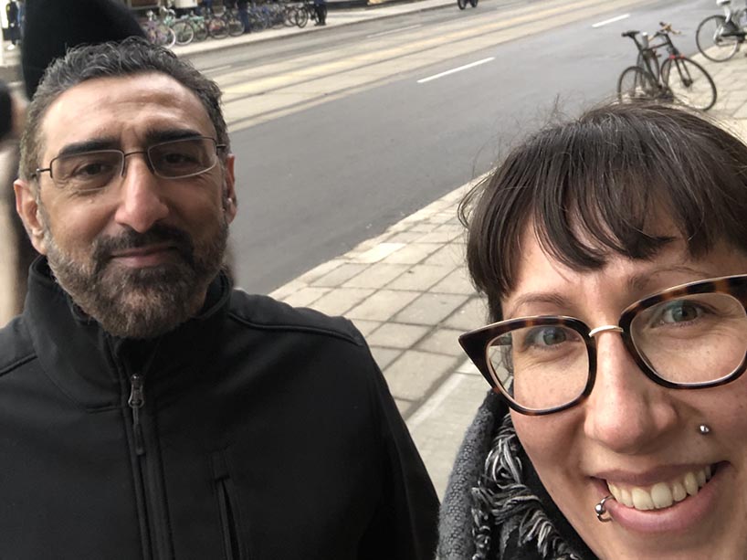 Professor Irfan Butt and Michelle Fedorowich on campus together.