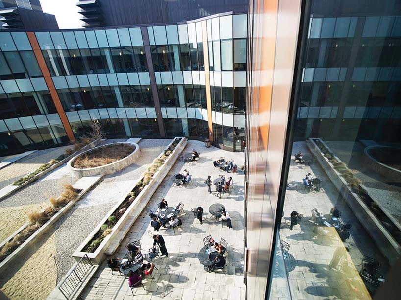 An aerial view of the TRSM courtyard