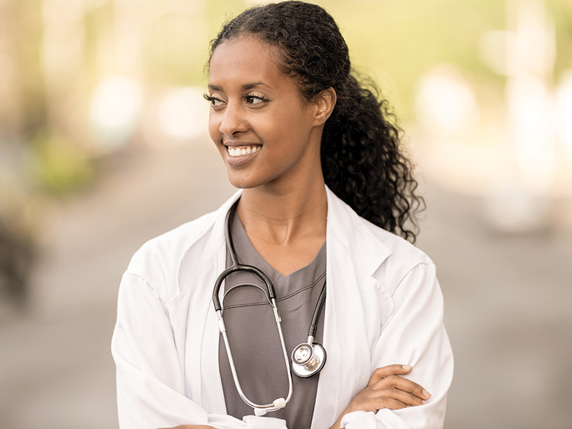 A female medical professional.
