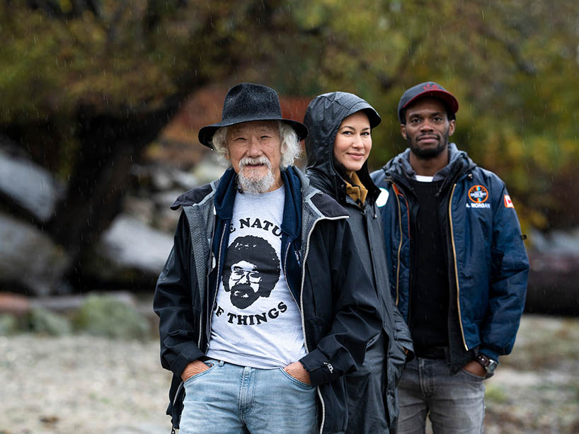 From left: David Suzuki, Sarika Cullis-Suzuki and Anthony Morgan. Photo credit: CBC. 