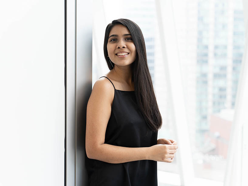 Suha Lalani wearing a black shirt at the SLC.