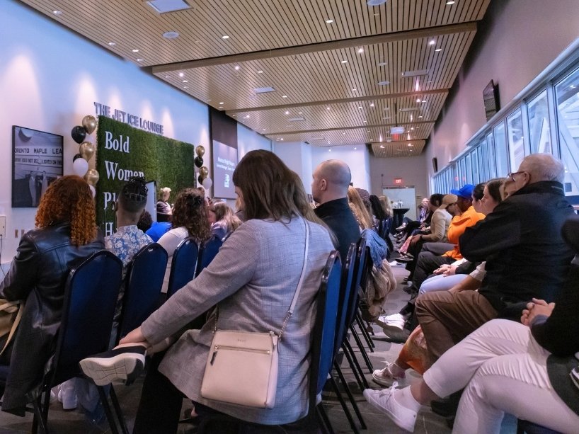 Rows of guests seated at the Bold Women Giving Collective launch.
