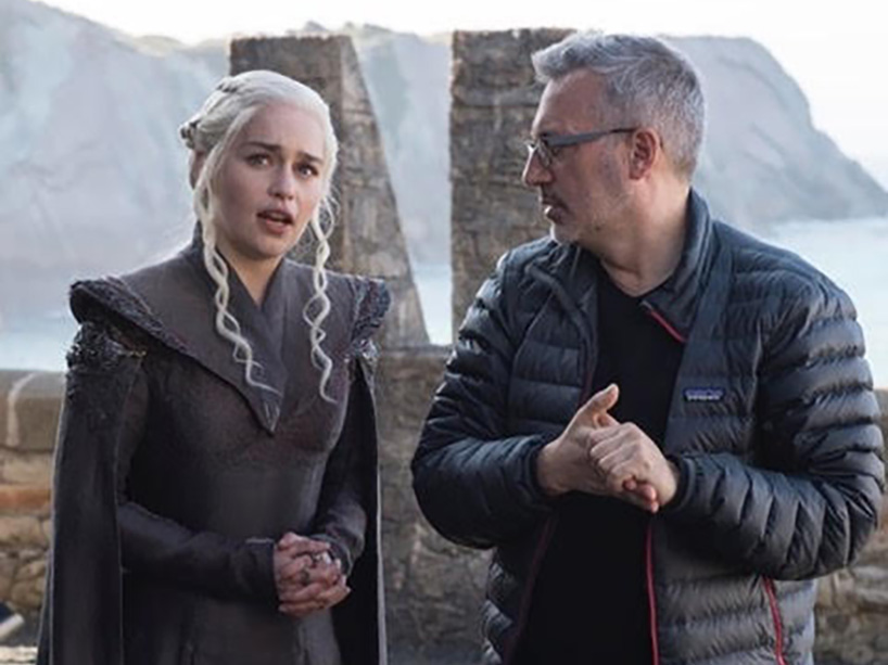 Emilia Clarke, and TMU alumnus, filmmaker and television director Jeremy Podeswa on the set of Game of Thrones.