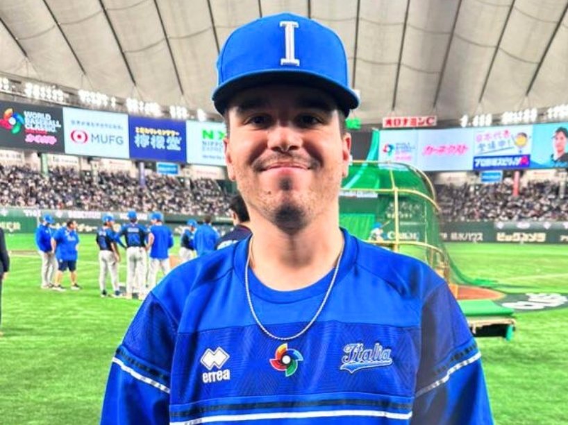 Anthony Lucchese on a baseball diamond.