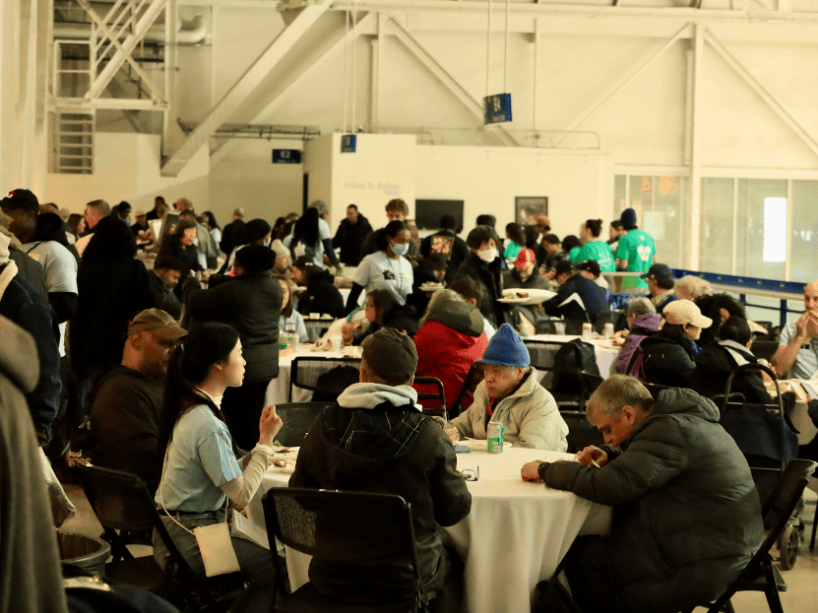 People gathered for lunch.