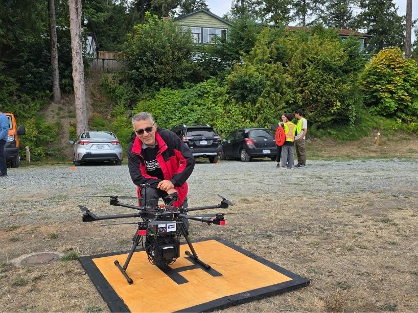 Professor Farrokh Janabi-Sharifi with one of the drones.