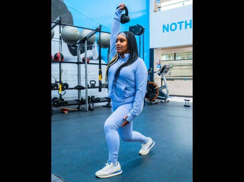 Student working out. 