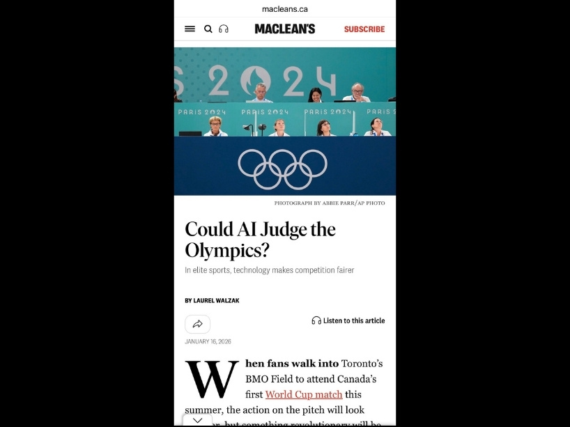 Screenshot of Maclean’s article.