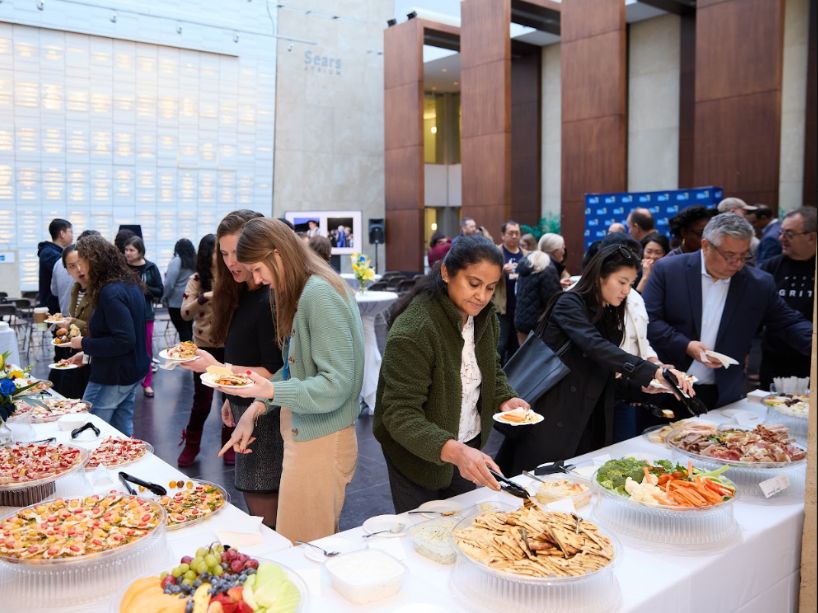 Event attendees gathered around the lunch table.