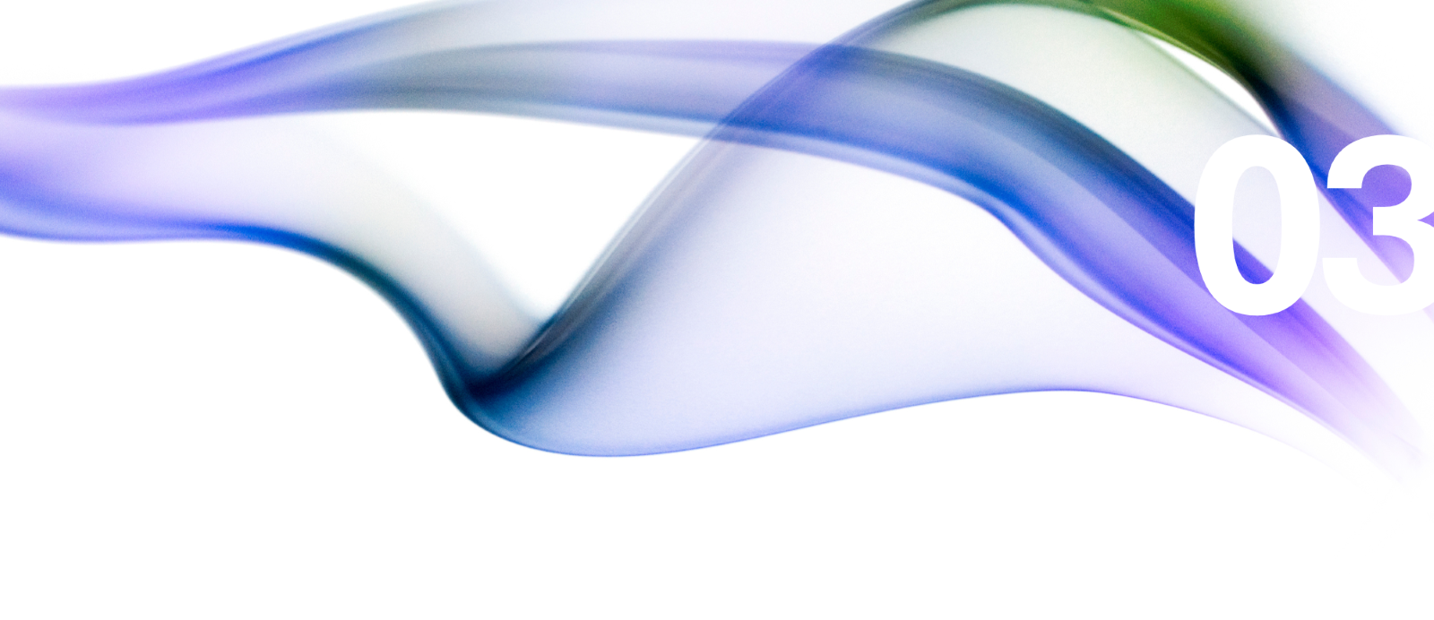 Purple, blue and green swirls on a white background with the number 03 in the top right