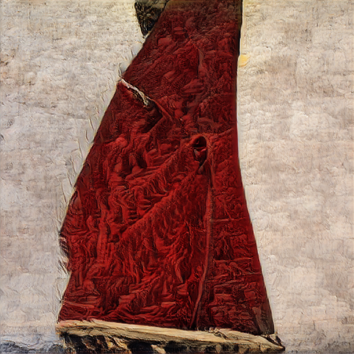 An abstract image of a red velvet textured streak flanked by grey cloud like borders