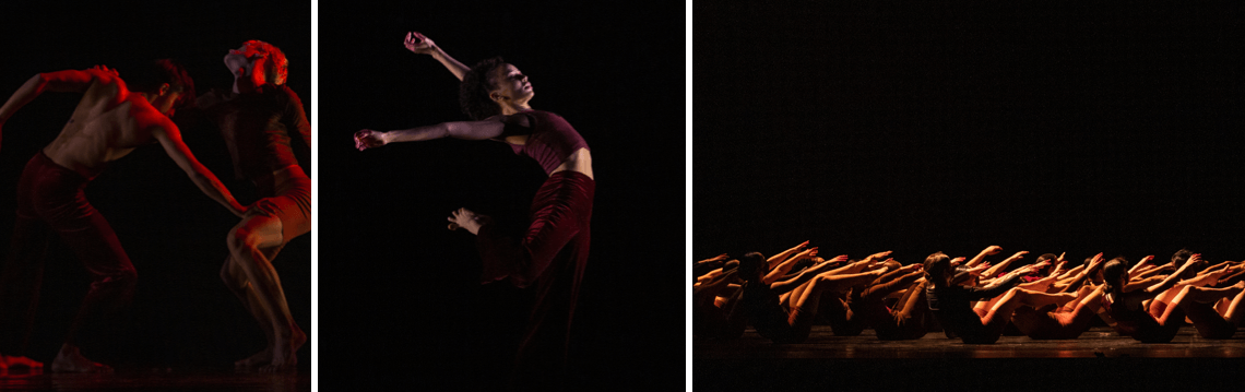 Group of dancers performing on stage at TMU performance