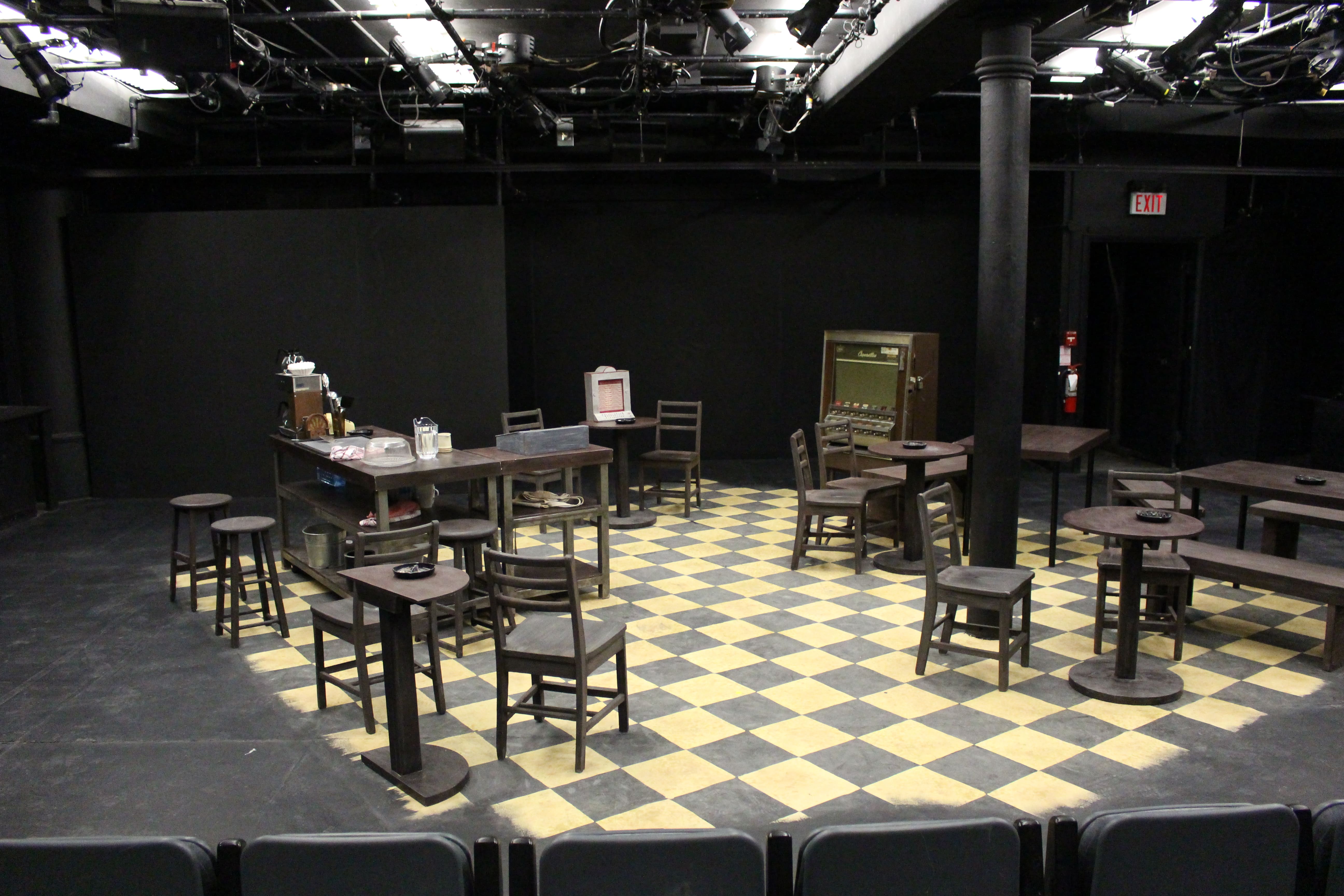The set of a play replicates an old greasy spoon diner