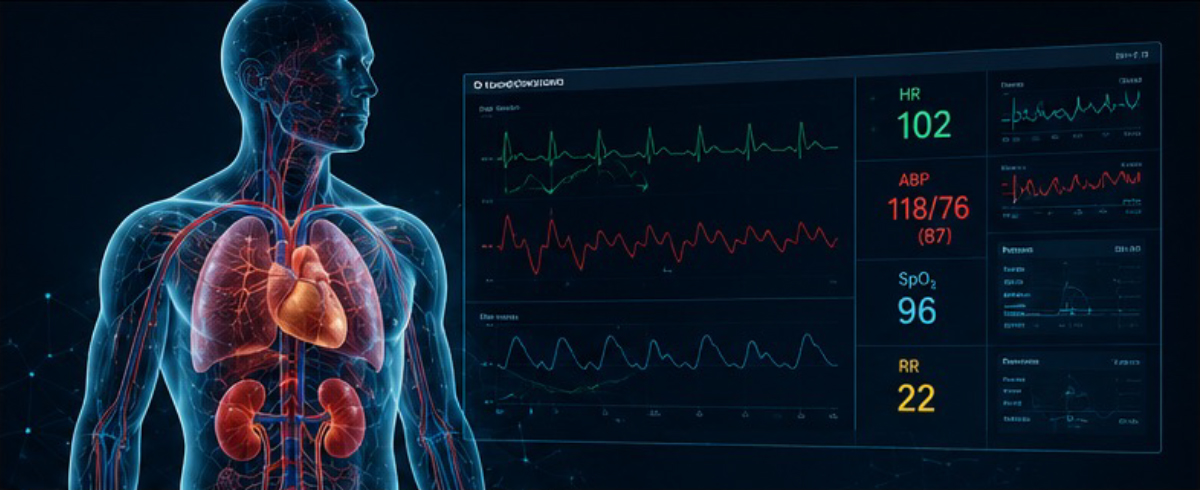 Digital patient with integrated multi-organ physiology and real-time monitoring. 
