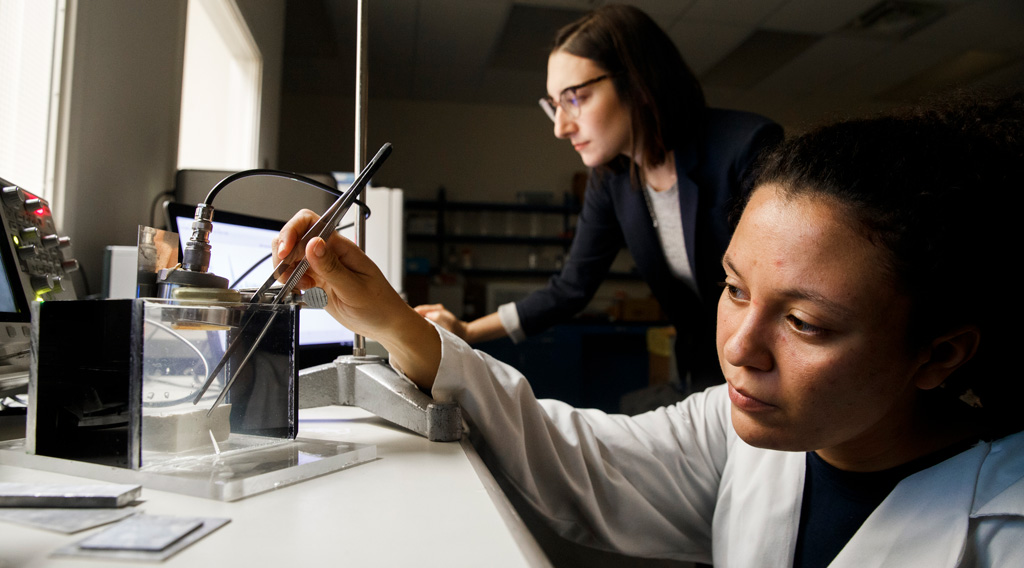Physics undergraduate student working on research.
