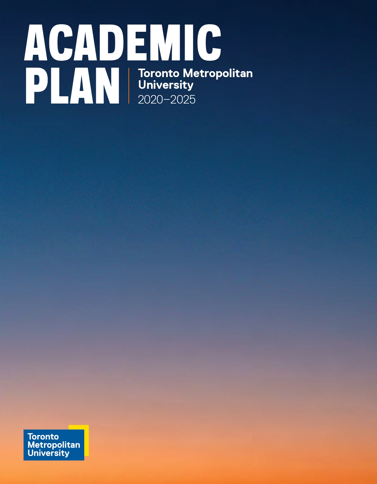 Cover of Academic Plan document 2020 - 2025
