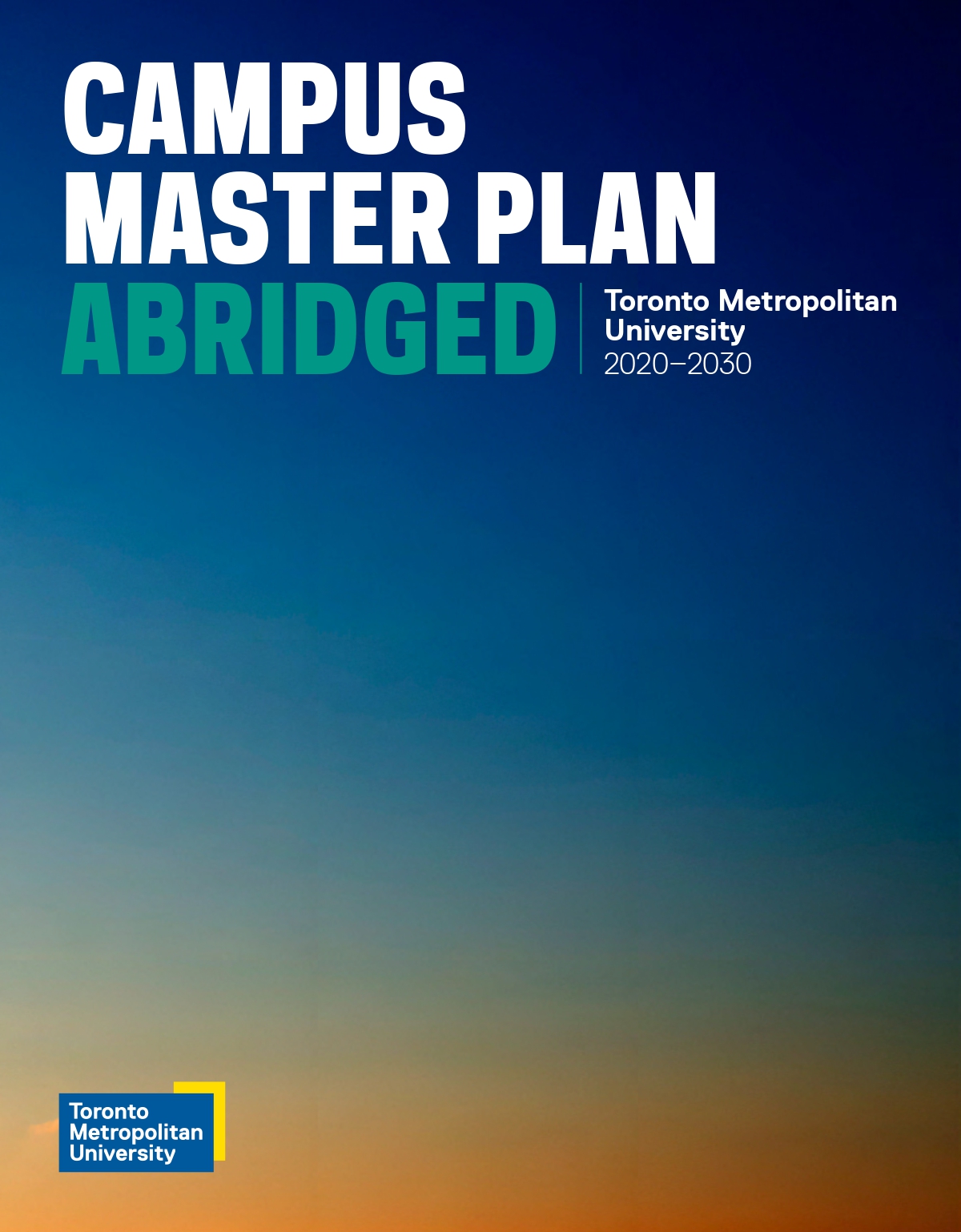 Cover of Campus Master Plan document 2020-2030