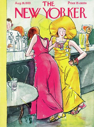 Cover of The New Yorker, August 16, 1933. Fashioned as chic daywear, baggy and loose “pajamas” were worn by American women as a symbol of freedom and comfort. 