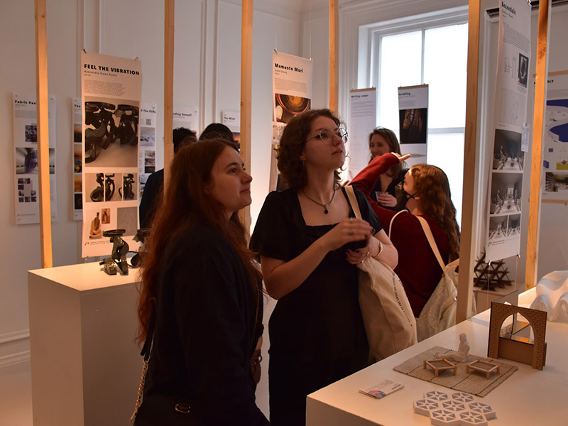 Attendees viewing fourth year projects at SPACE on King.