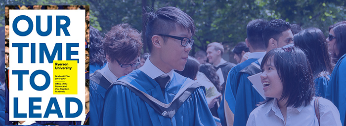 Students smiling at each other at convocation