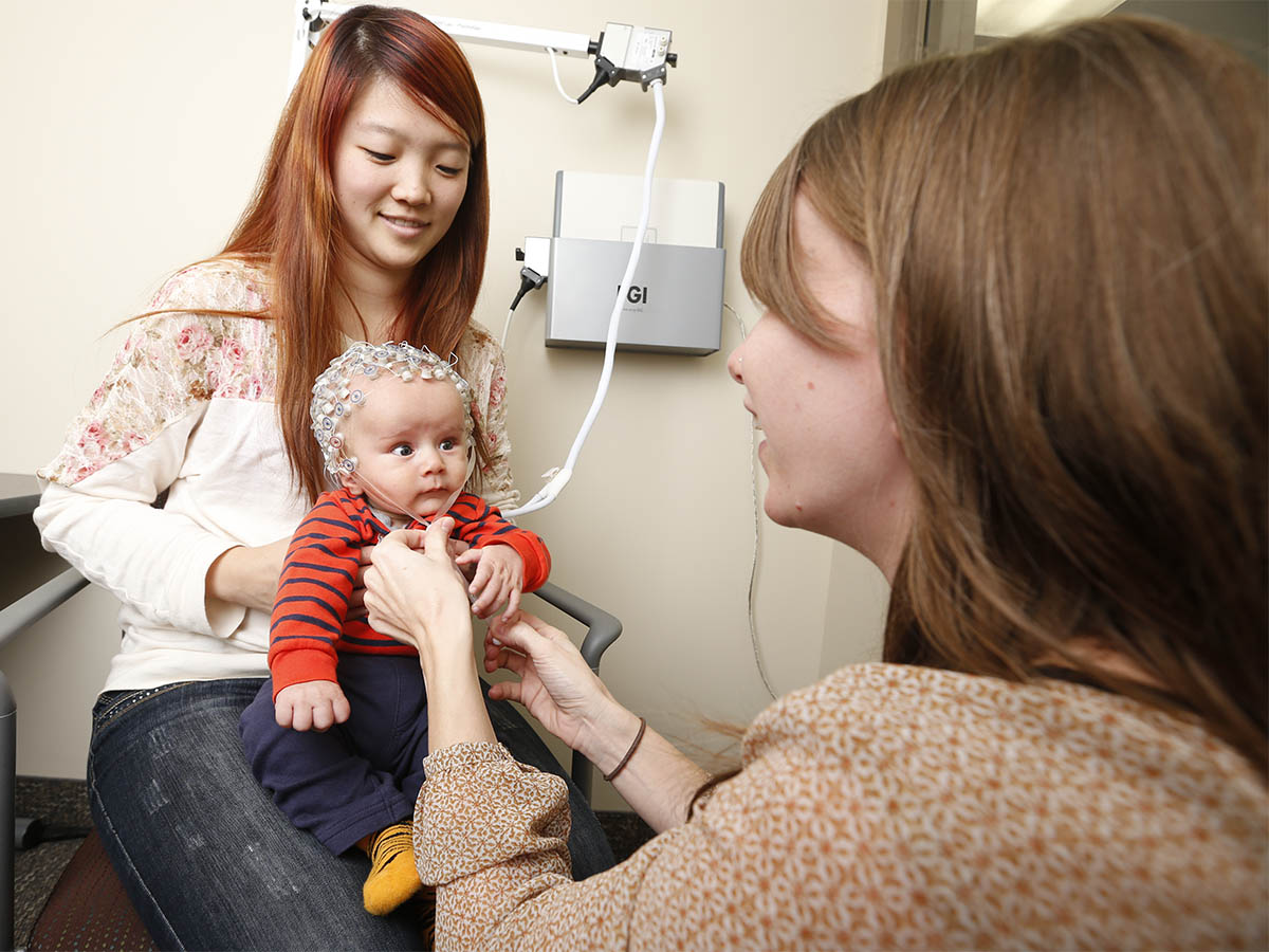 Developmental researchers with a child participant