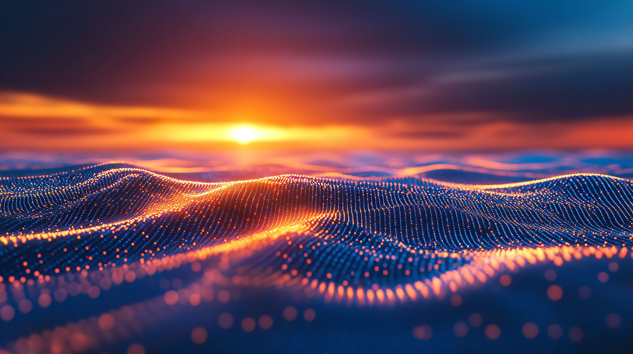 Quantum computing landscape with a rising sun