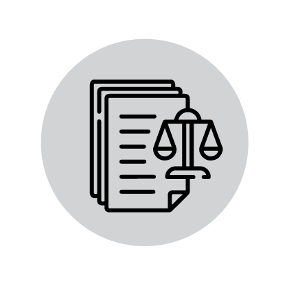 Logo with documents and scale