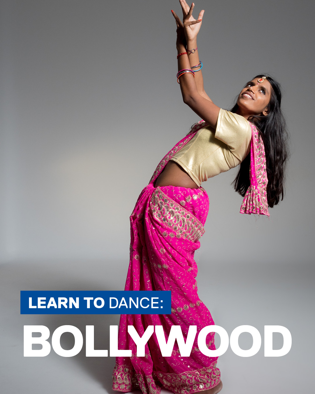 Indian woman happing Bollywood Dancing