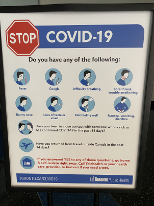 COVID-19 health screening signage