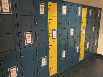 Day-use lockers at MAC outside of the changerooms. 
