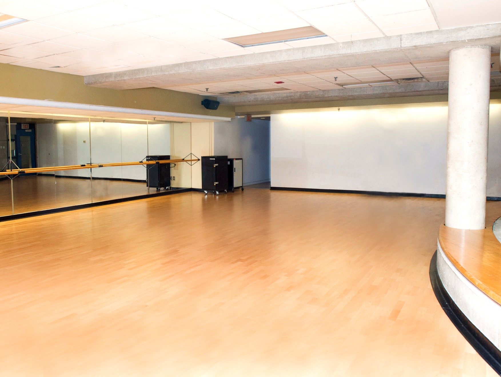 Studio two at RAC, with beautiful sprung hardwood floor. 