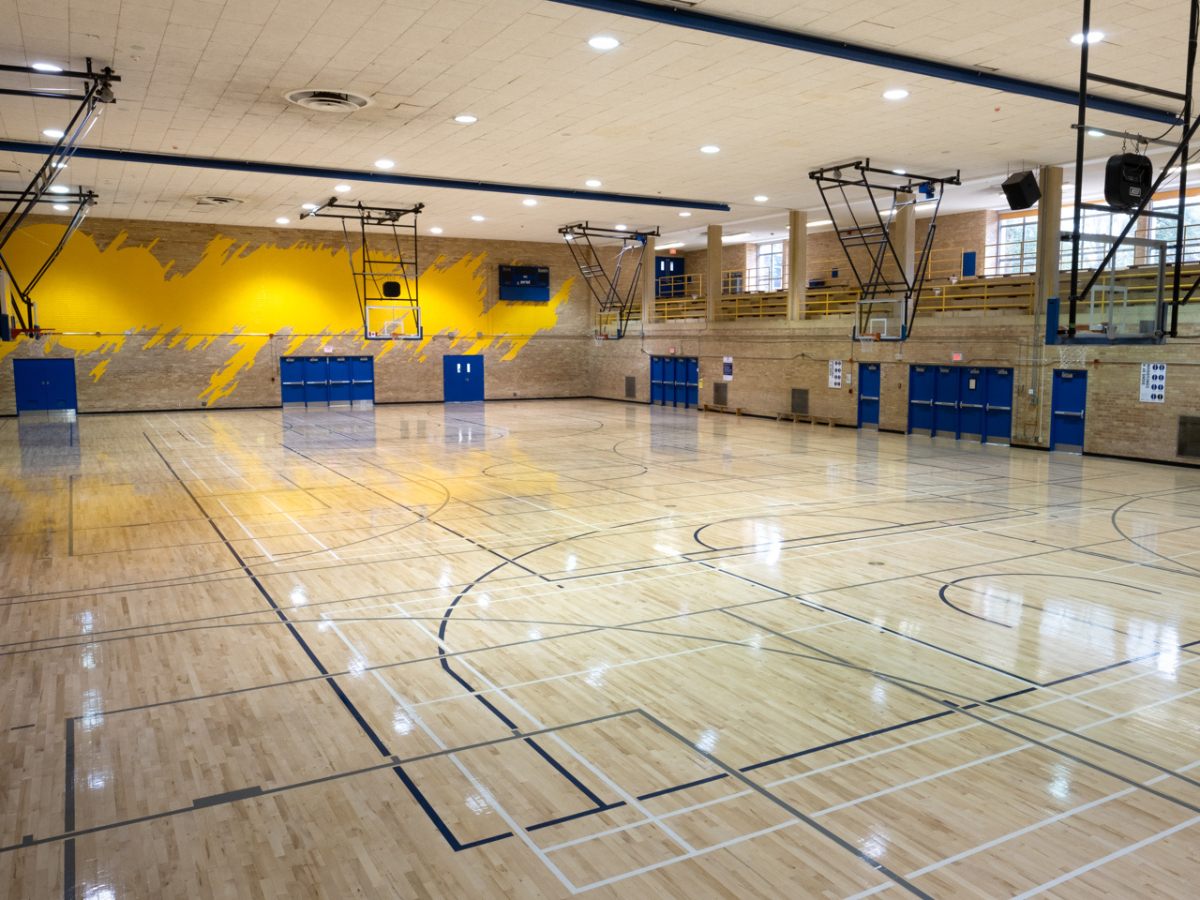 DISE- Upper Gym Basketball Setup