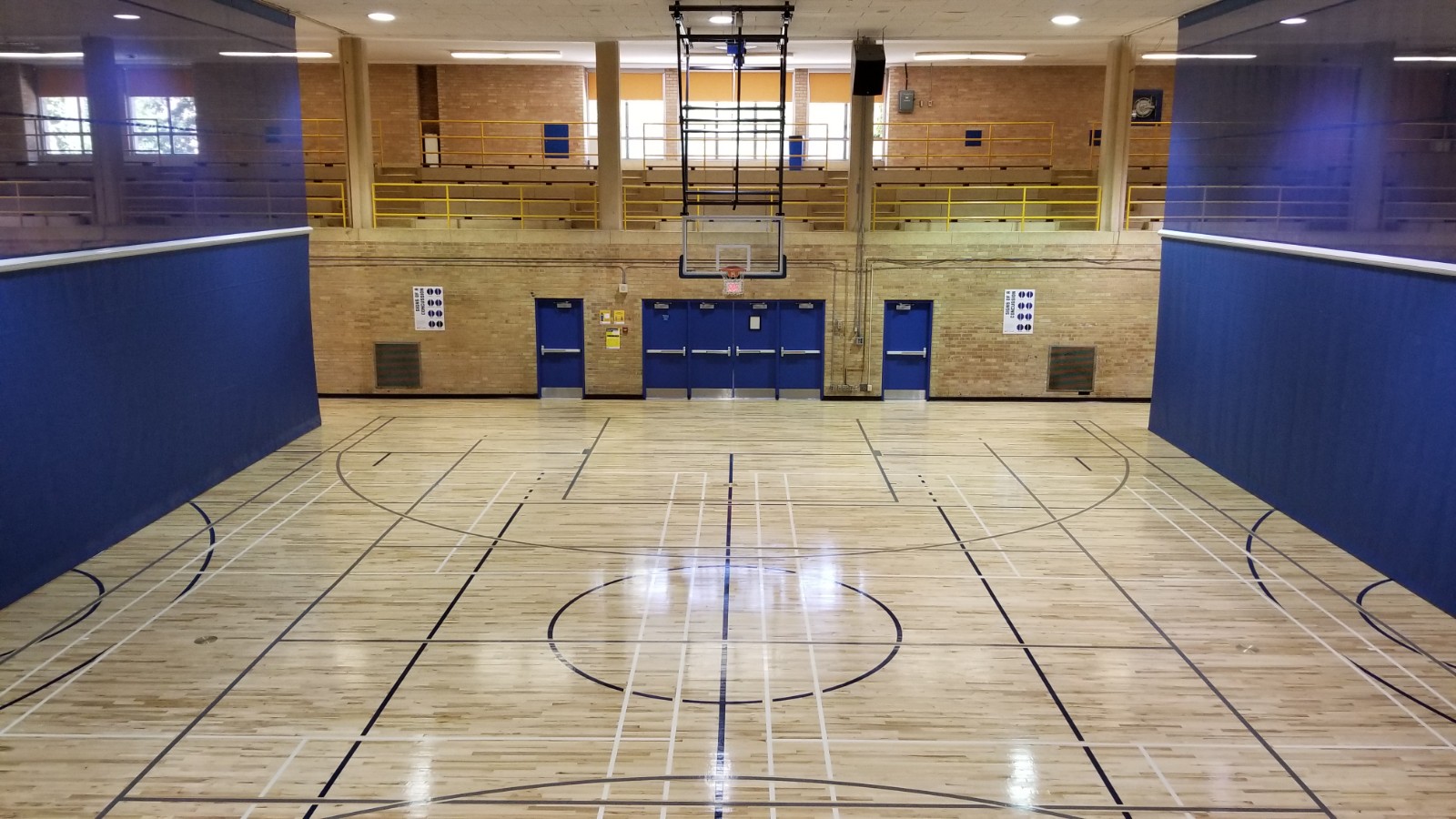 View of Kerr Hall Upper Gym, Centre Court with Divider Curtains