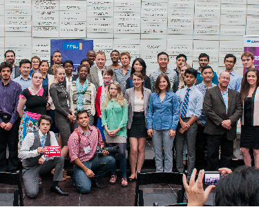 A group of Ryerson students and staff pose for a group picture. 