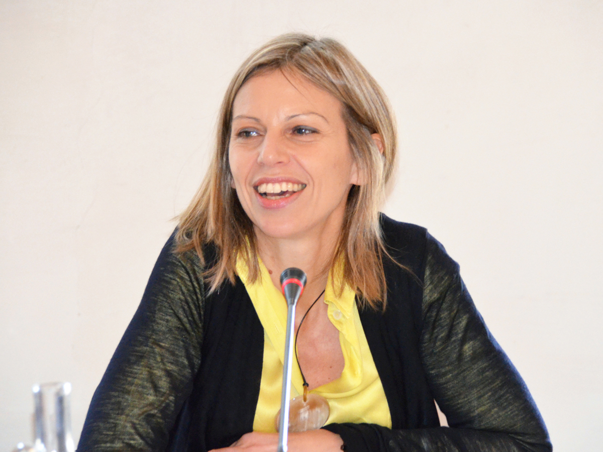 Professor Anna Triandafyllidou, speaking at a panel discussion